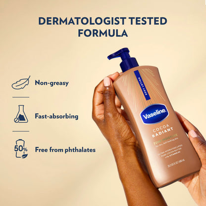 Vaseline Cocoa Radiant Body Lotion for Dry Skin + Cocoa Butter 20.3oz 3ct Vaseline