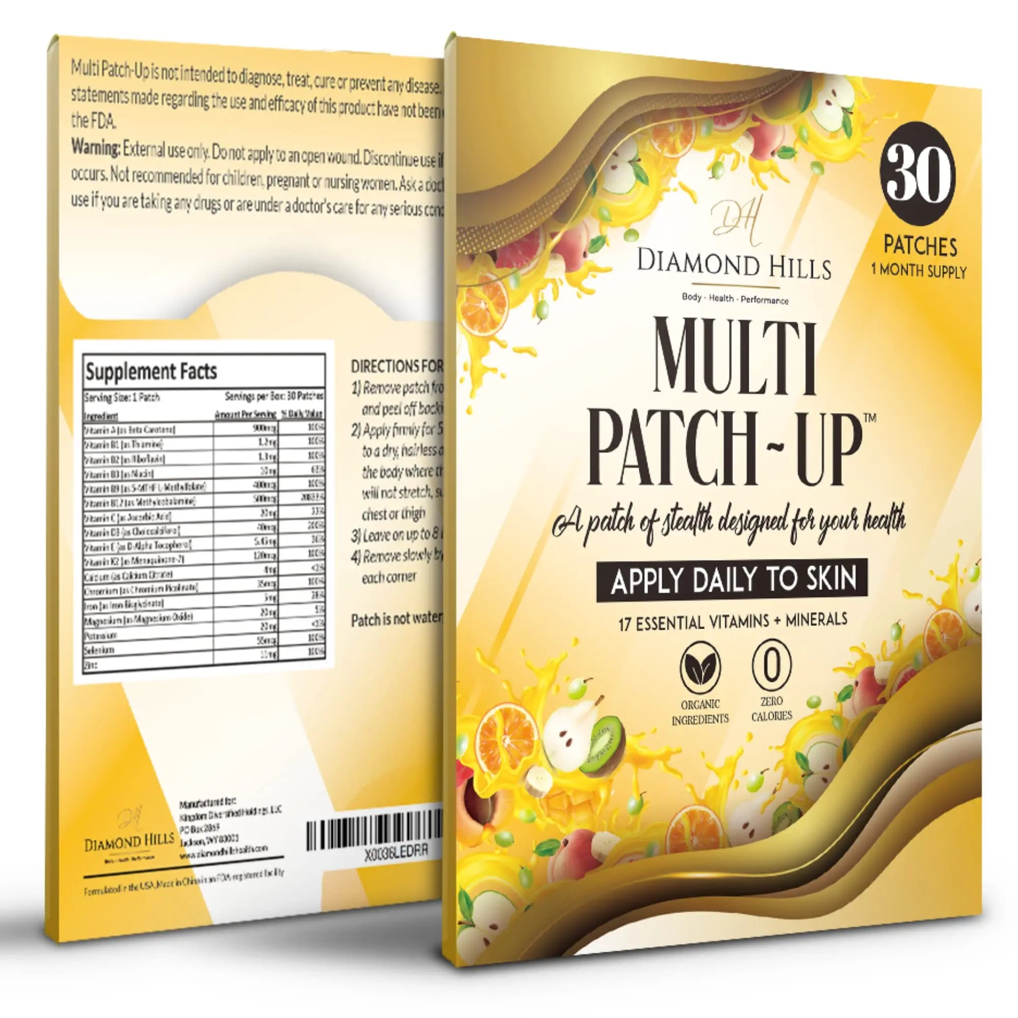 Diamond Hills Multi Patch-Up – 30ct Daily Patches – No Calories & Sugar Free Diamond Hills buy australia supplements
