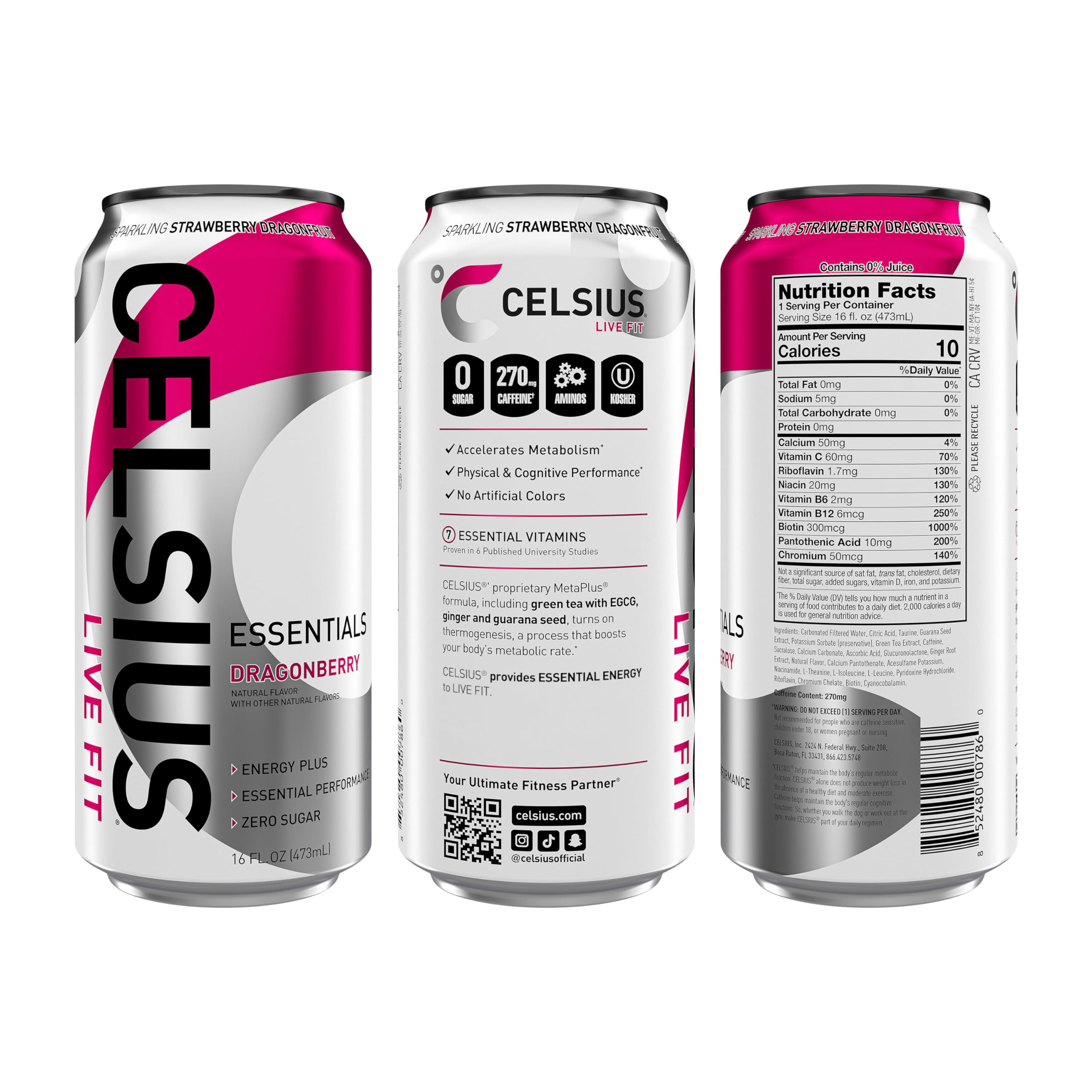 CELSIUS ESSENTIALS, Sparkling Dragonberry, Performance Energy Drink 16 Fl Oz CELSIUS buy australia supplements
