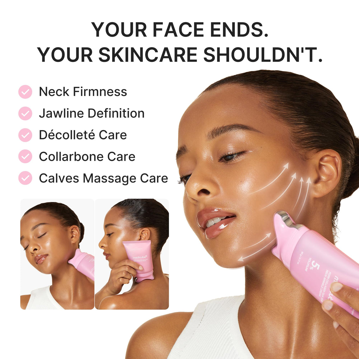 medicube PDRN Collagen Gua Sha Neck Wrinkle Cream - Firming, Contour Care medicube