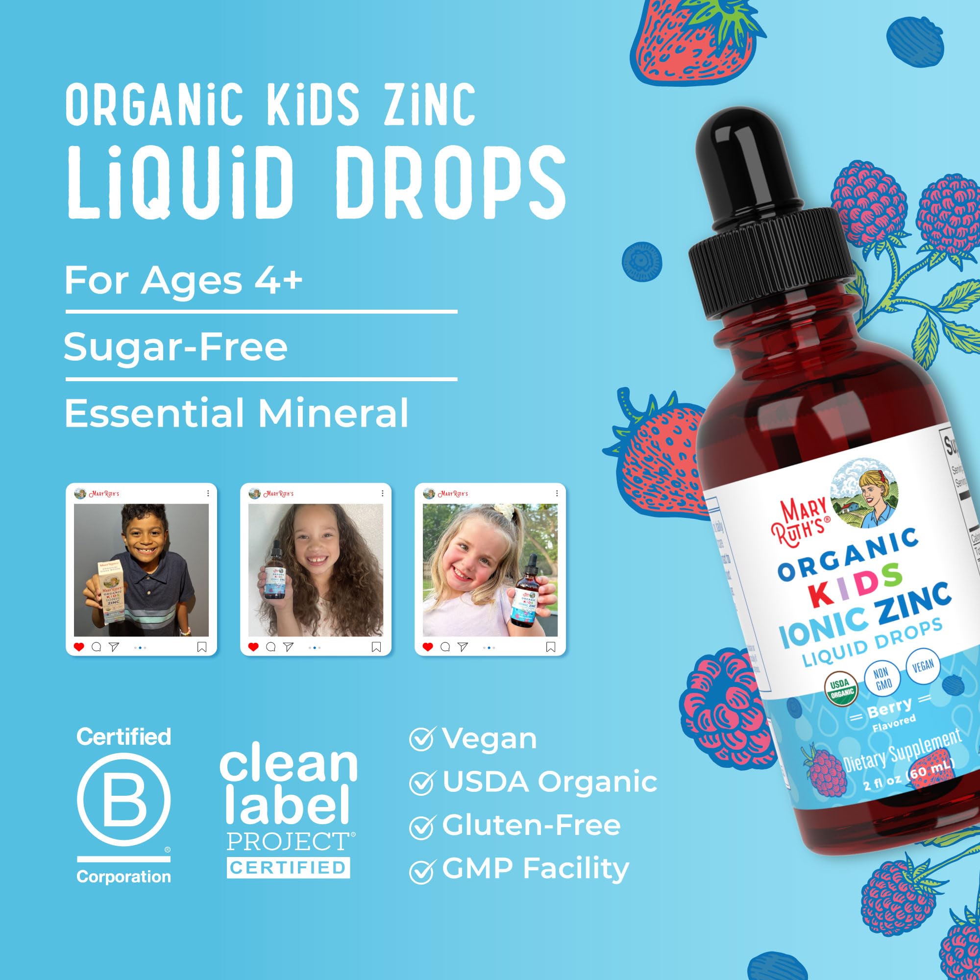 MaryRuth Organics Zinc Supplement for Immune Support, Immune Support Supplement for Kids, Ages 4-13, Zinc Sulfate, Vegan, USDA Organic, Glycerin Based, 2 Fl Oz MARYRUTH'S buy australia supplements