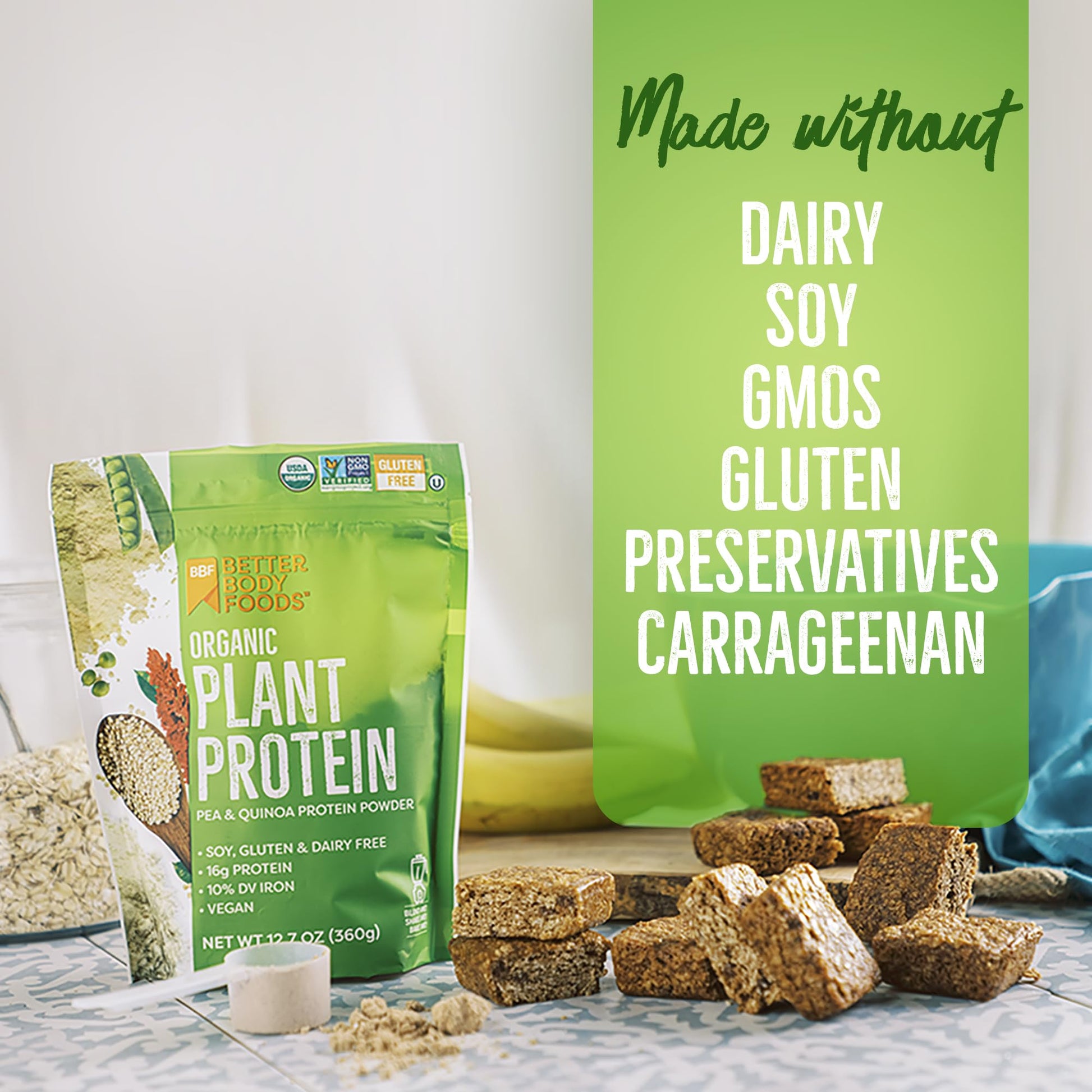 BetterBody Foods Organic Plant Based Protein Powder, 16g of Protein 24% DV, Vegan, Low Net Carbs, Gluten Free, Dairy Free, No Sugar Added, Soy Free, Non-GMO, 12.7 Ounces BetterBody Foods buy australia supplements