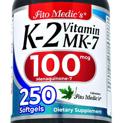 FITO MEDIC'S Lab | Vitamin k2 | k2 Vitamin Supplement | Vitamin k | 250 softgels | 100 mcg | FITO MEDIC'S