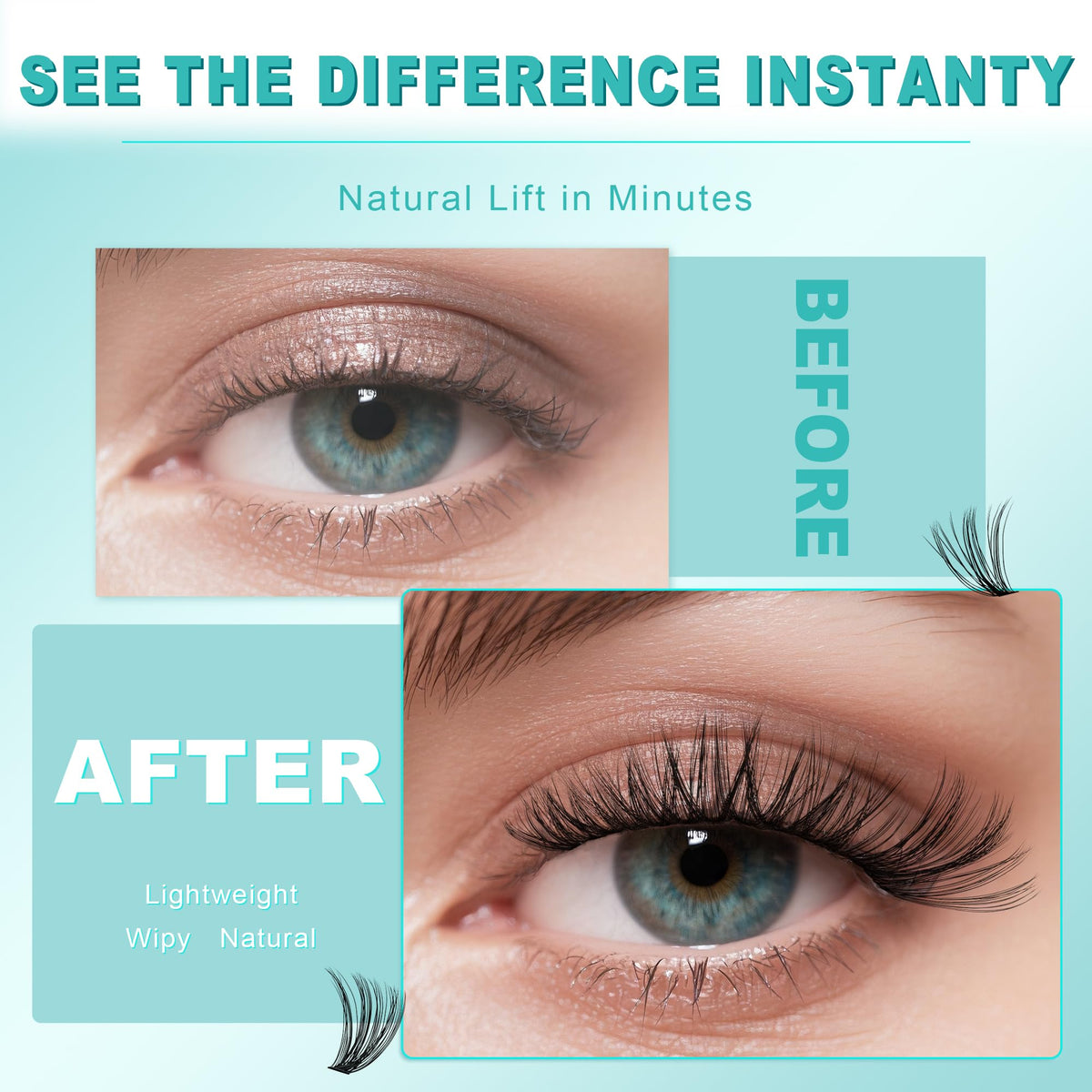 AMZGIRL Lash Clusters Kit 320Pcs, 30D+40D D Curl Wispy Eyelash Extensions AMZGIRL LASH