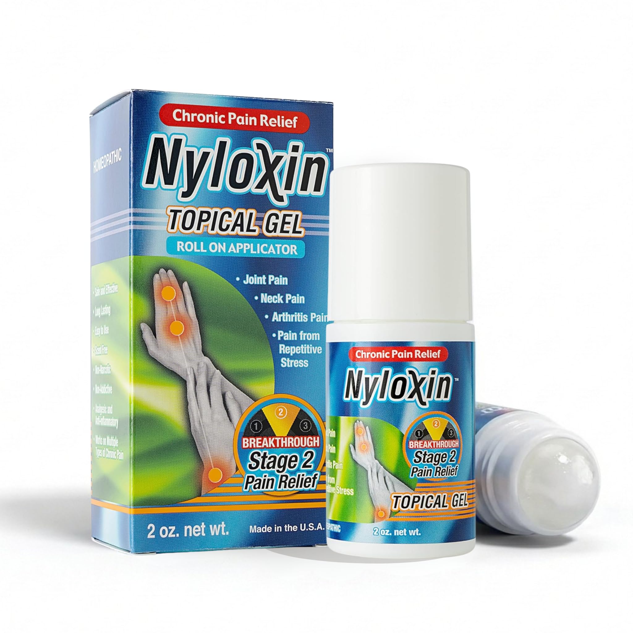 Nyloxin Roll-On Arthritis Pain Relief Gel, Back Pain Relief, Neuropathy Pain Relief, Nerve Pain Relief, Knee Pain Relief, Foot Pain Relief, Muscle Pain Relief, Shoulder Pain, Joint Pain (2 oz) Nyloxin buy australia supplements