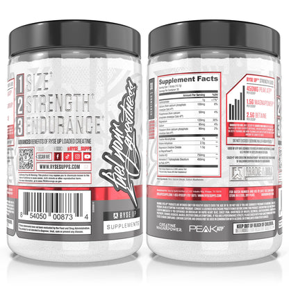 RYSE Loaded Creatine for Men & Women - Electric Lemonade - Muscle Building Formula with 3 Forms of Electrolytes, Betaine Anhydrous and Peak ATP - Strength, Power & Endurance Support - 30 Servings