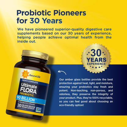 Renew Life Extra Care Digestive Probiotic Capsules, 50 Billion CFU Guaranteed, Daily Supplement Supports Immune, Digestive, Respiratory Health(1), L. Rhamnosus GG, Dairy, Soy and Gluten-Free, 90 Count | 90 Vegetarian Capsules | Supports Digestive, Immune Gsupps Australia