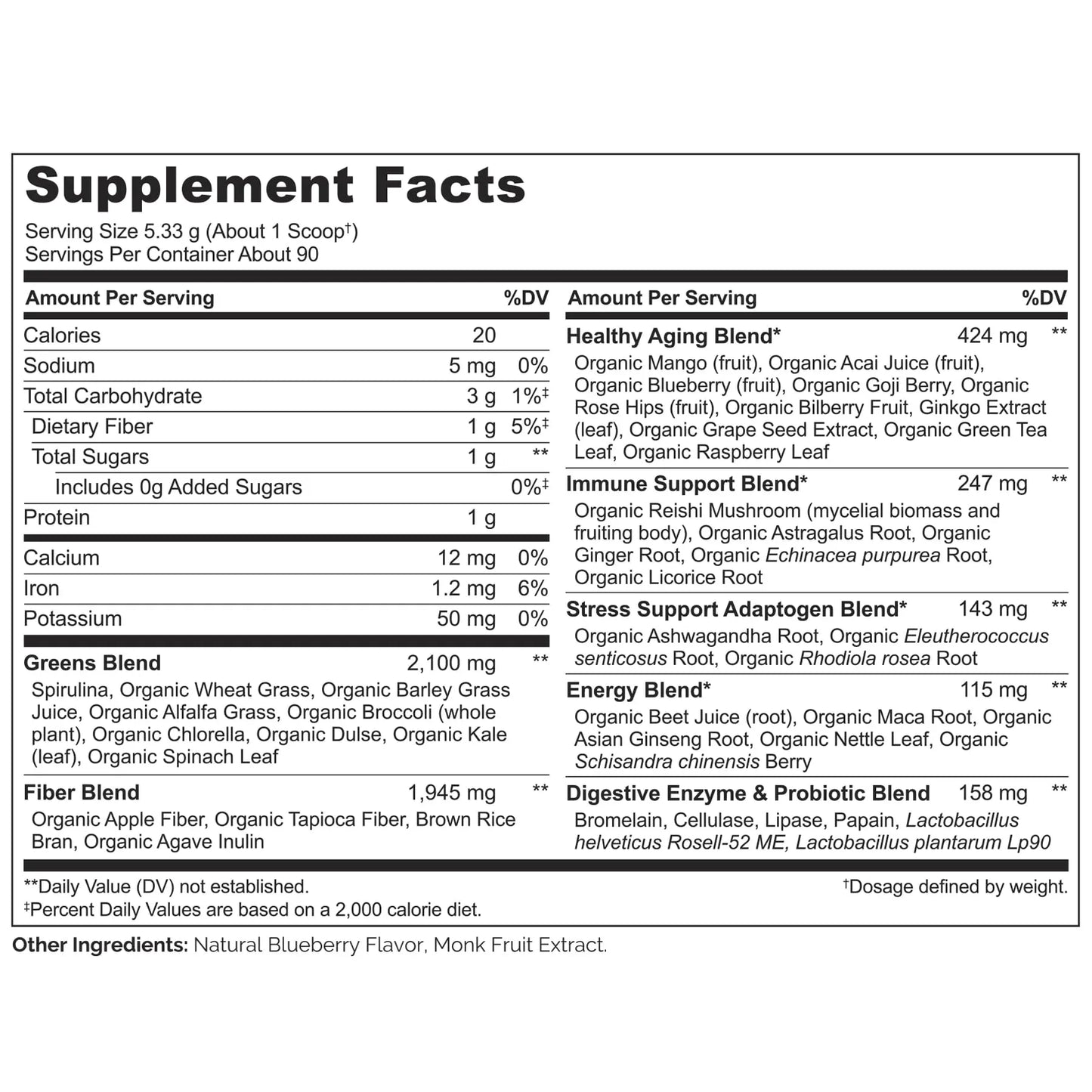 NATURELO Raw Greens Superfood Powder 480 Grams, Mixed Berry - Supports Energy, Immunity and Detox - Includes Spirulina, Wheat Grass and Organic NATURELO