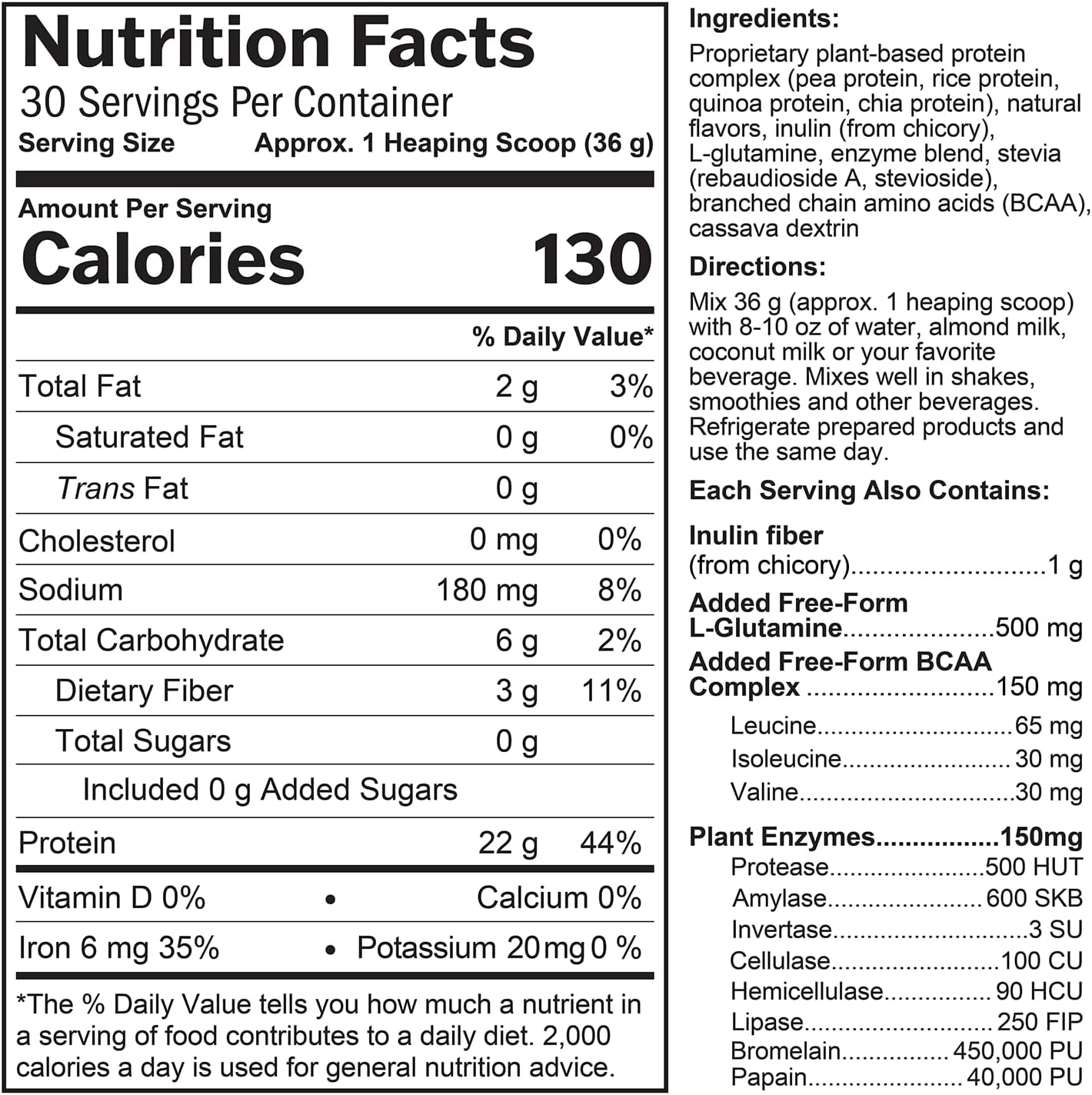 BRAINMD Dr Amen OMNI Protein Vanilla - 2.38 lbs - Plant-Based Protein Powder - Promotes Energy & Exercise Recovery - Vegan, Vegetarian, Sugar Free, Gluten Free - 30 Servings