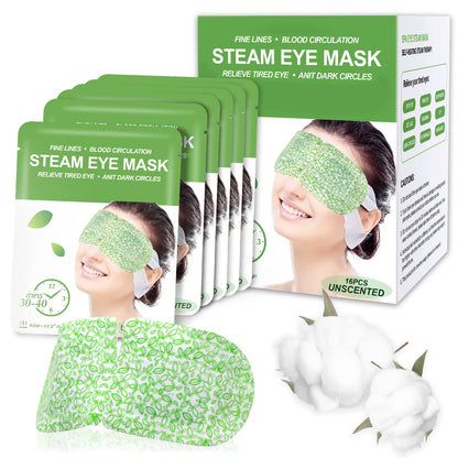 16 Packs Steam Eye Masks for Dry Eyes, Self Heating Warm Compress Unscented ProCIV