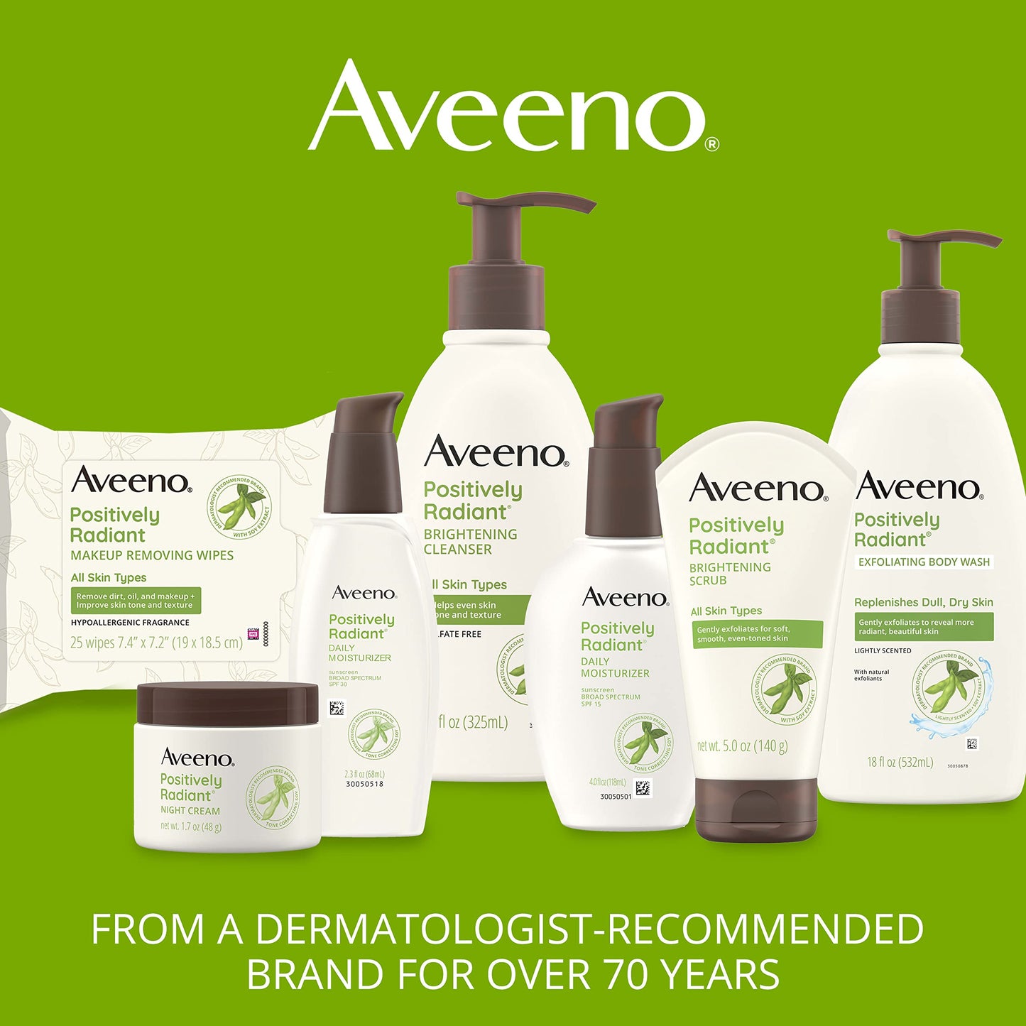 Aveeno Positively Radiant Daily Face Moisturizer with SPF 15 Sunscreen, Hydrating Facial Moisturizer with Soy Extract to Improve Skin Aveeno