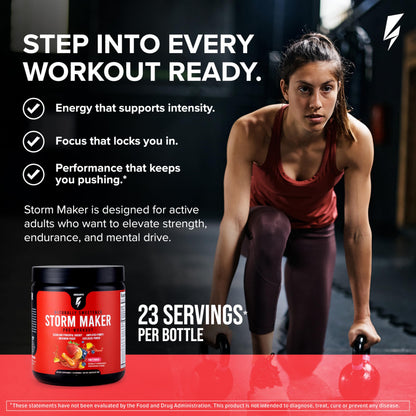 InnoSupps Storm Maker Pre Workout - Long Lasting Energy, Organic Caffeine, Green Tea Extract, L-Citruline, No Artificial Sweeteners (Pink Lemon Rush)