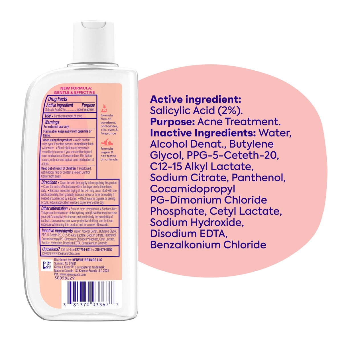 Clean & Clear Essentials Oil-Free Acne Toner, 2% Salicylic Acid, 8 fl oz Clean & Clear