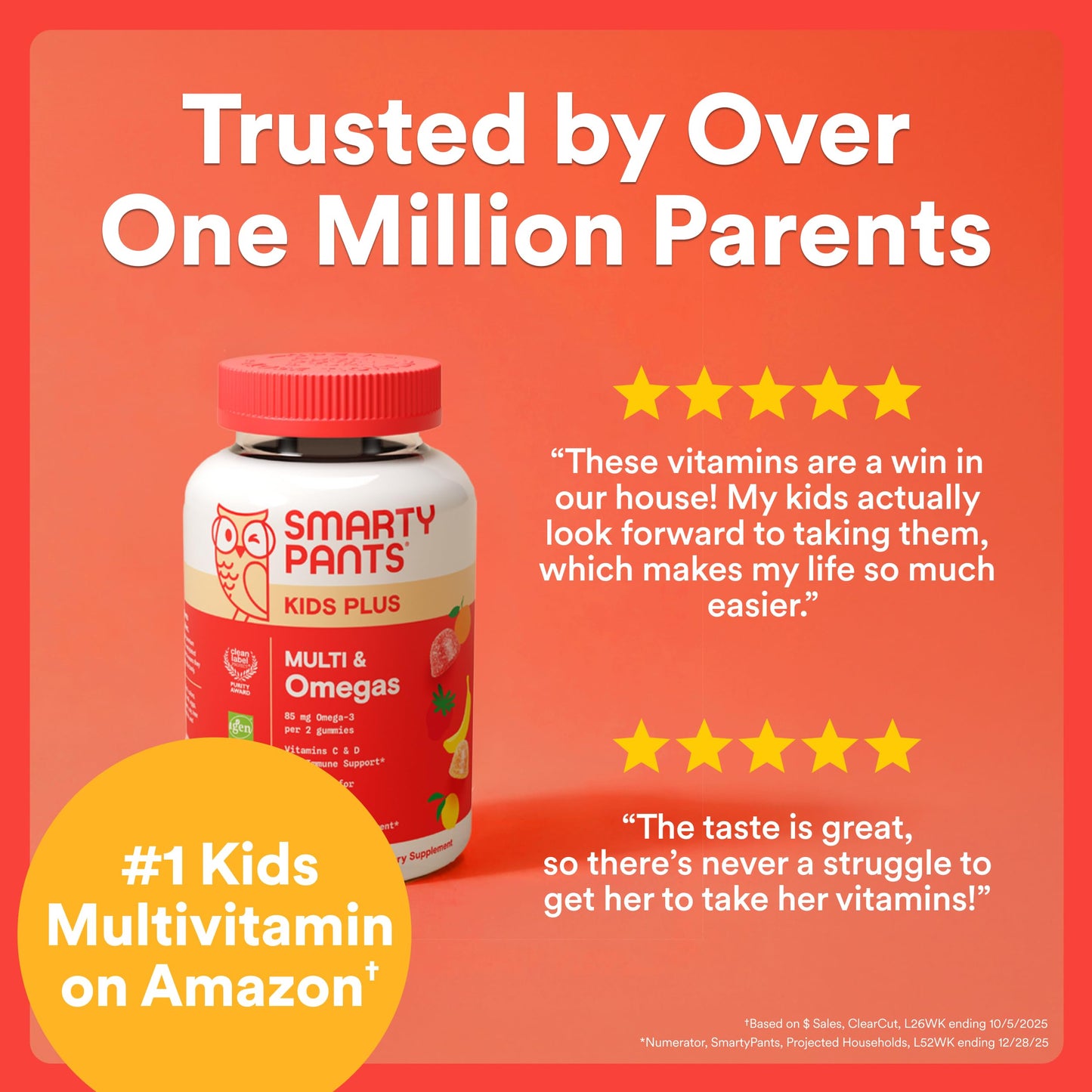 SmartyPants Kids Multivitamin Gummies with Omega 3 DHA/EPA, Vitamins D3, C, B12, B6, A, K, and Zinc, Gluten Free, Clean Label, Three Fruit Flavors, 60 Gummies (30 Day Supply) Gsupps Australia