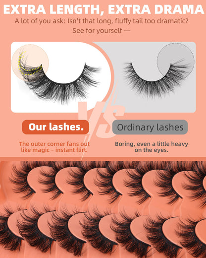 Wispy Lashes Fox Eye False Eyelashes Cat Eye Lashes Strips Faux Mink Lashes ALICROWN HAIR