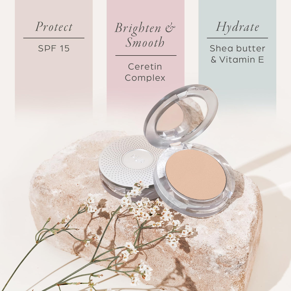 PÜR 4-in-1 Pressed Mineral Powder Foundation, SPF 15, Light, Full Coverage PÜR MINERALS