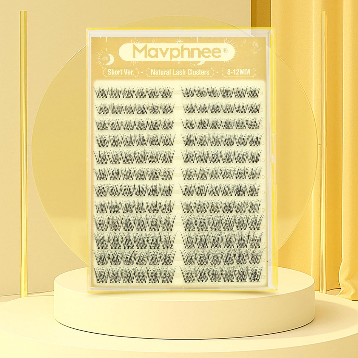 Short Lash Clusters Natural Cluster Eyelash Extensions 8-10-12MM Clear Band Cluster Lashes Extensions Wispy Individual Lashes CC-Curly Eyelash Clusters Pestañas Postizas Naturales 144Pcs DIY Lashes Mavphnee
