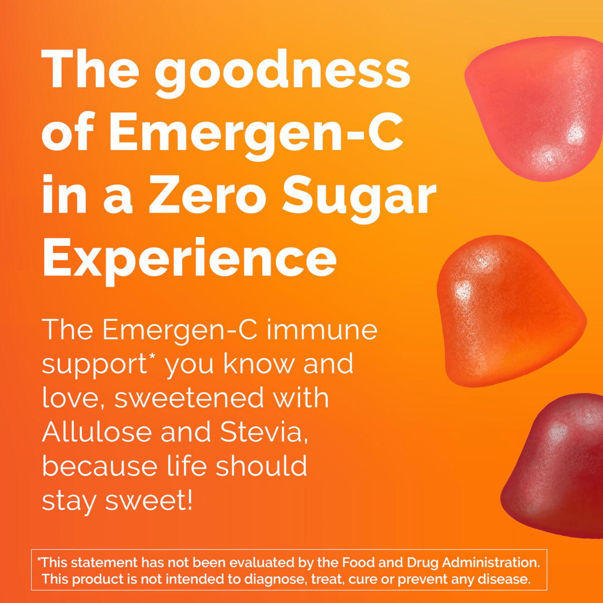 Emergen-C Zero Sugar Immune Support Adult Gummies 36 Count Emergen-C
