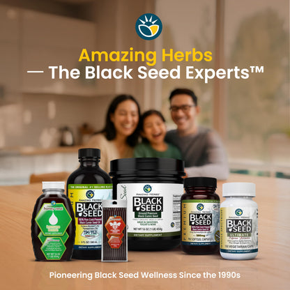 Amazing Herbs Premium Liquid Black Seed Oil - Cold Pressed with Nigella & Sativa, Aids in Digestive Health, Omegas 3 6 & 9, Immune Support, Brain Function Amazing Herbs