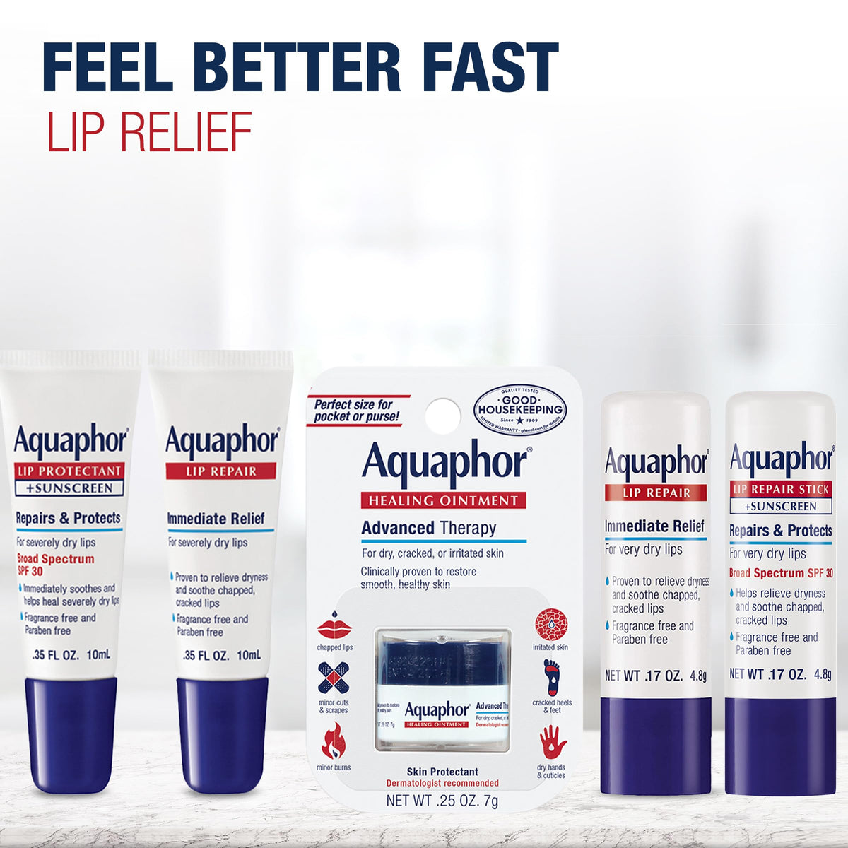 Aquaphor Lip Protectant and Sunscreen Ointment, SPF 30, 0.35 FL OZ Aquaphor