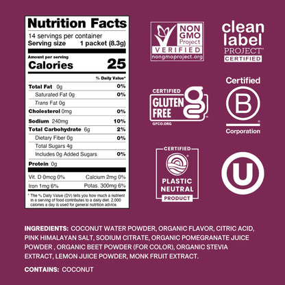 Cure Hydration | Plant-Based Electrolyte Drink Mix | No Added Sugar | FSA-HSA | Dehydration Relief Powder Made with Coconut Water | Non-GMO | Vegan Cure Hydration