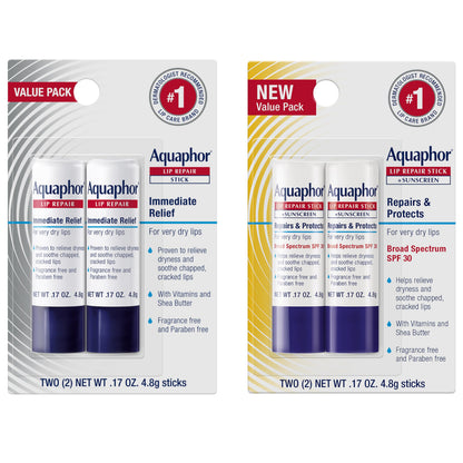 Aquaphor Lip Balm Set, Repair and Protect, 4 Lip Products Total Aquaphor