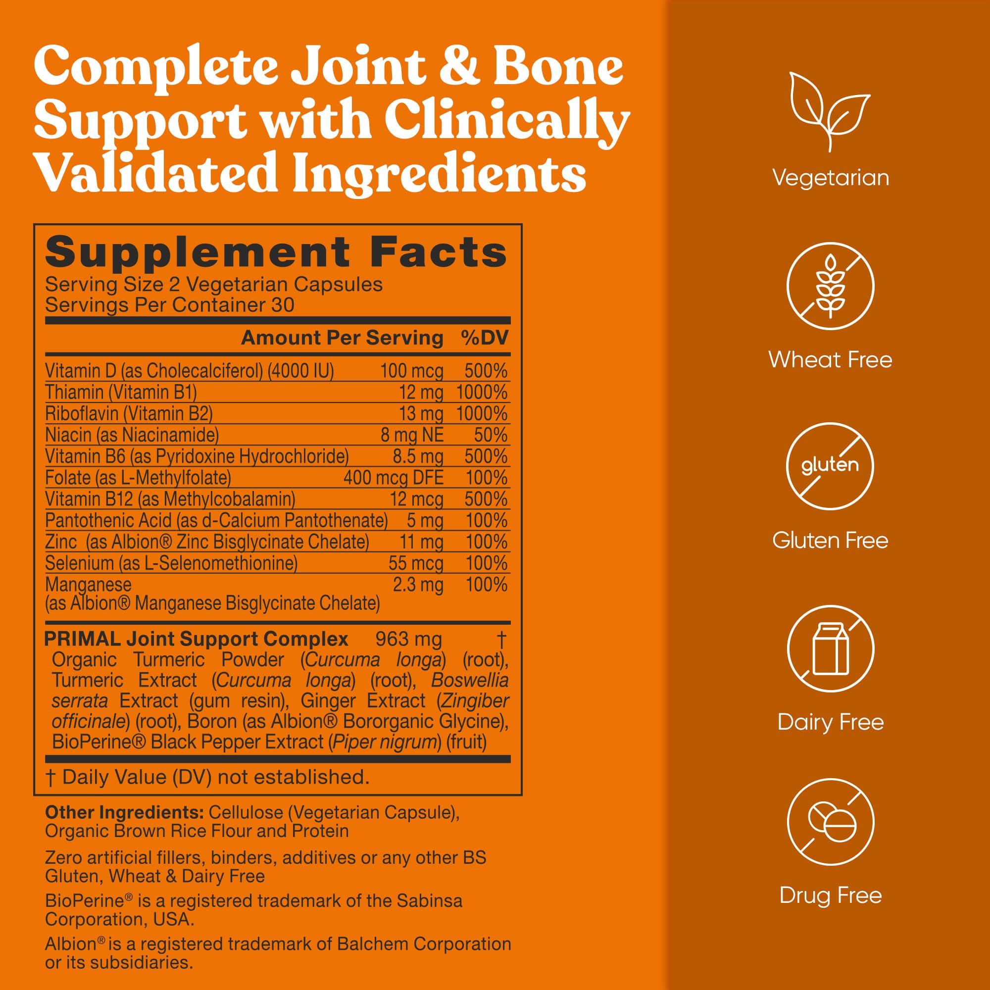 Primal Joint & Mobility Support - Advanced Joint Support Supplement for Women and Men - Turmeric, Boswellia, Ginger and Boron for Whole-Body Flexibility, Joint Health & Comfort - 60 Veg Soft Capsules Eu Natural buy australia supplements