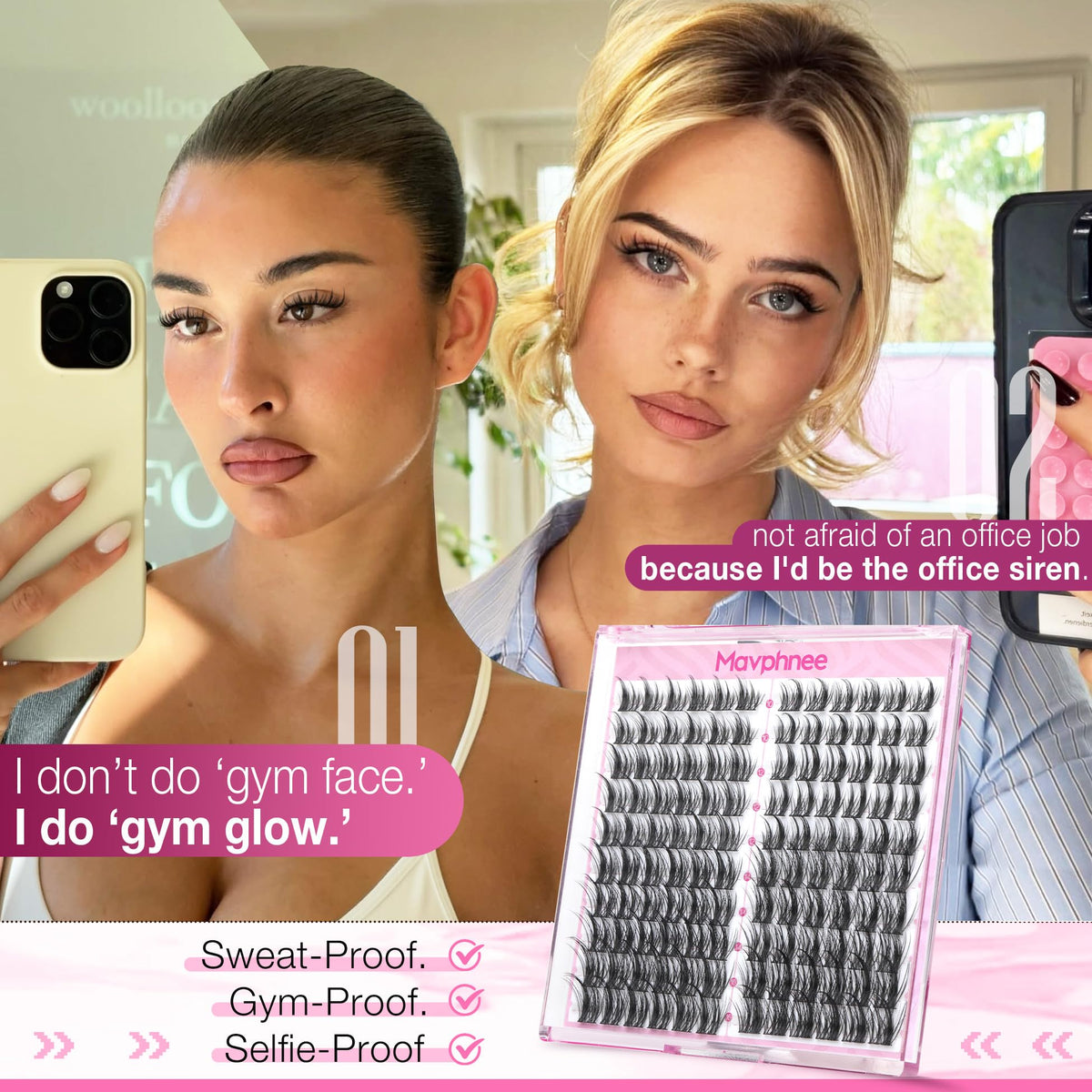 Natural Lash Clusters Spiky Eyelash Extensions Wispy Individual Lashes Manga Eyelash Individuals 120 Pcs CC-Curly Cluster Eyelash Extensions 10-16MM Mixed DIY Lash Extensions by Mavphnee Mavphnee