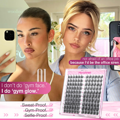 Natural Lash Clusters Spiky Eyelash Extensions Wispy Individual Lashes Manga Eyelash Individuals 120 Pcs CC-Curly Cluster Eyelash Extensions 10-16MM Mixed DIY Lash Extensions by Mavphnee Mavphnee