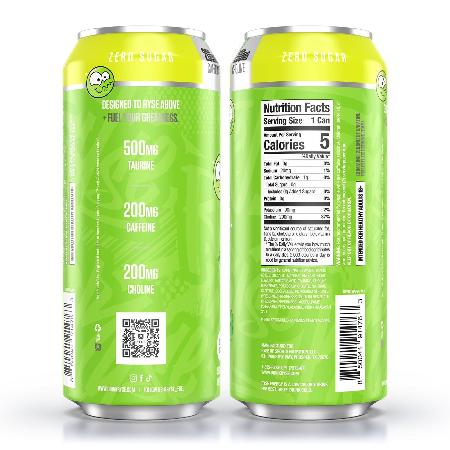 RYSE Fuel Energy Drink - Variety Pack - Sugar Free, Gluten Free & Vegan - 200mg Natural Caffeine, Taurine & Choline for Focus & Energy - No Artificial Colors - 16 fl oz Cans (12-Pack)