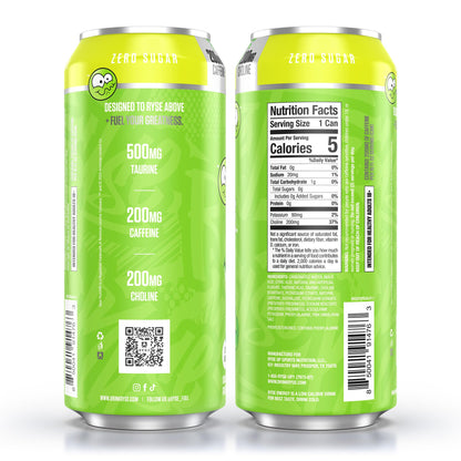 RYSE Fuel Energy Drink - Variety Pack - Sugar Free, Gluten Free & Vegan - 200mg Natural Caffeine, Taurine & Choline for Focus & Energy - No Artificial Colors - 16 fl oz Cans (12-Pack)