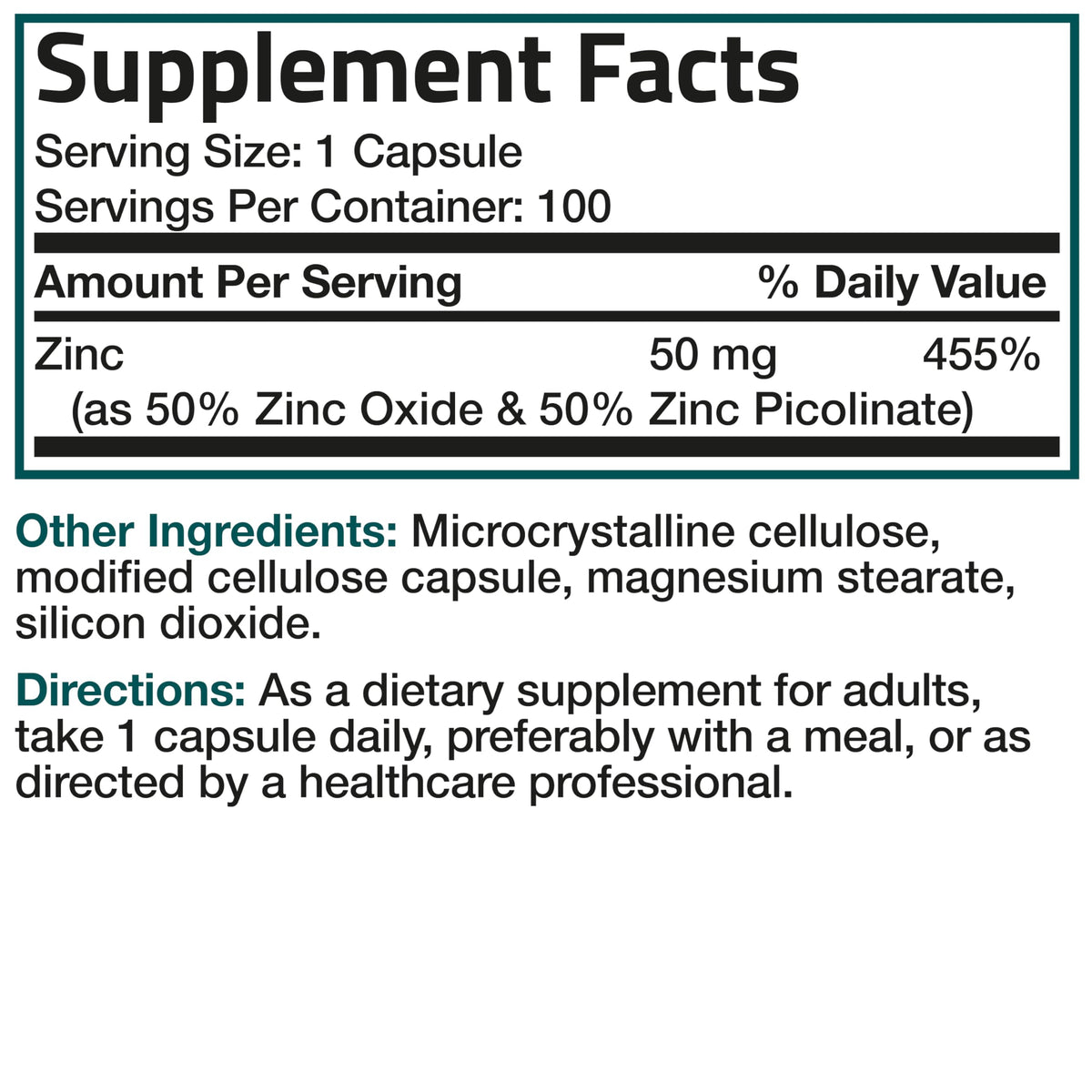 Bronson Zinc 50mg Complex High Potency Immune Support Supplement & Antioxidant and Skin Health Bronson