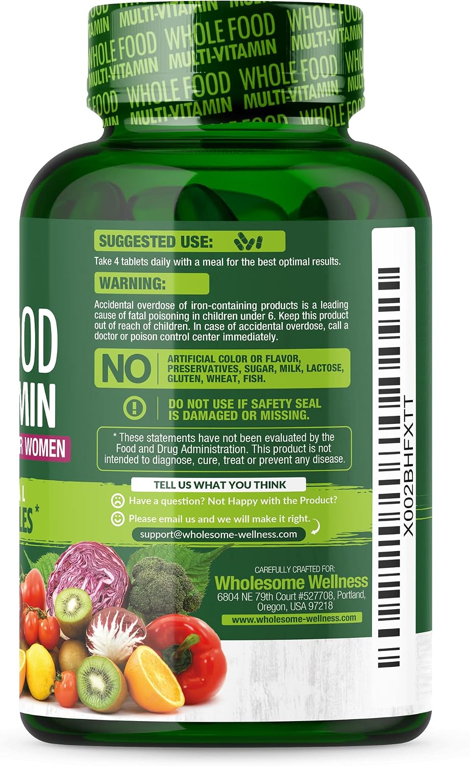 Wholesome Wellness Whole Food Multivitamin for Women - Natural Multi Vitamins, Minerals, Organic Extracts - 120 Tablets Gsupps Australia