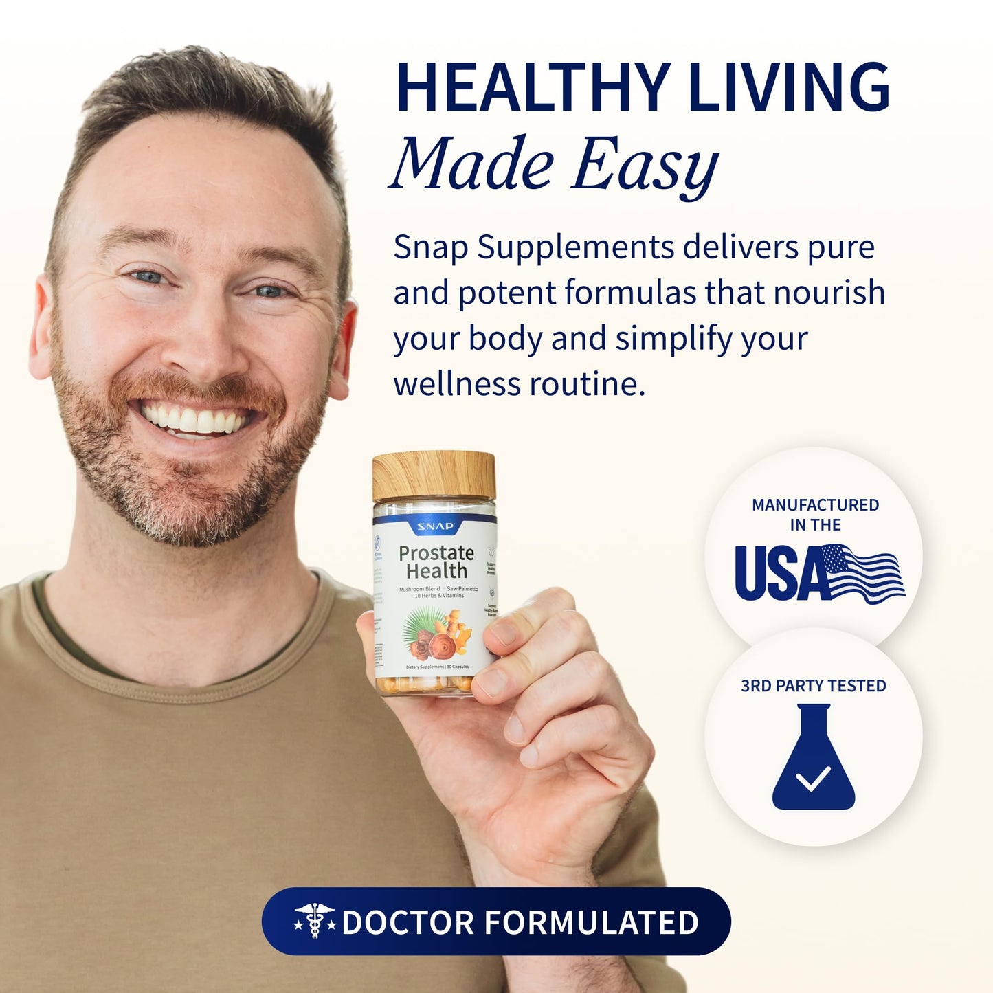 Snap Supplements Prostate Health Supplement with Saw Palmetto for Men, DHT Blocker - Helps Support Male Urinary Tract and Prostate for Mens Health Snap Supplements