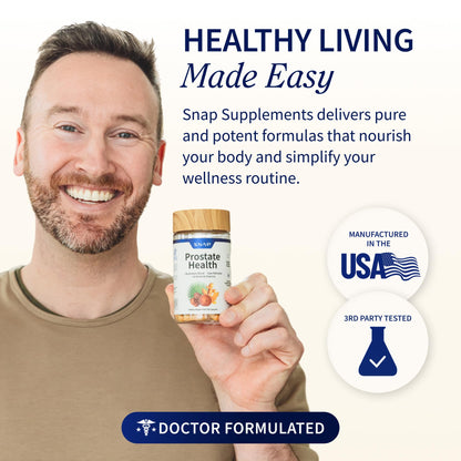 Snap Supplements Prostate Health Supplement with Saw Palmetto for Men, DHT Blocker - Helps Support Male Urinary Tract and Prostate for Mens Health Snap Supplements