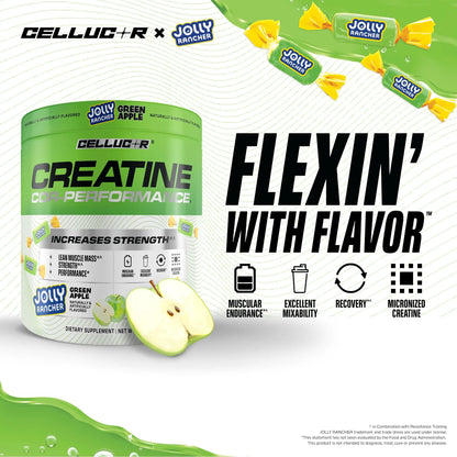Cellucor Creatine Powder, Jolly Rancher Green Apple - Increases Strength, Lean Muscle Mass & Endurance, Micronized Creatine for Fast Absorption, Cellucor