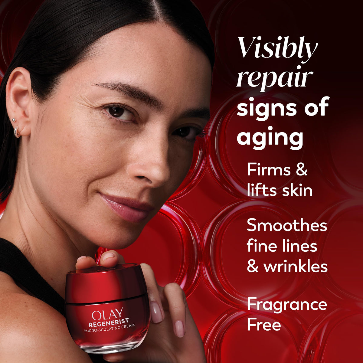 Olay Face Moisturizer, Regenerist Micro-Sculpting Cream for Women, Fragrance-Free - Anti-Aging, Anti-Wrinkle, Firming Skin Care - Triple Collagen Cream, Peptide, Hyaluronic Acid, Niacinamide, 1.7oz Olay