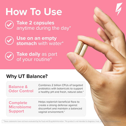 Inno UT Balance - Women's Probiotics with Cranberry, Magnesium, Green Tea, & Turmeric - Vaginal Health Probiotics for pH Balance, Urinary Tract Health and Freshness Support for Women (60 Capsules)