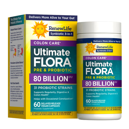 Renew Life Extra Care Digestive Probiotic Capsules, 50 Billion CFU Guaranteed, Daily Supplement Supports Immune, Digestive, Respiratory Health(1), L. Rhamnosus GG, Dairy, Soy and Gluten-Free, 90 Count | 90 Vegetarian Capsules | Supports Digestive, Immune Gsupps Australia