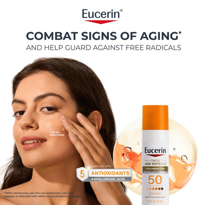 Eucerin Sun Age Defense Tinted Face Lotion SPF 50, 2.5 FL OZ Eucerin