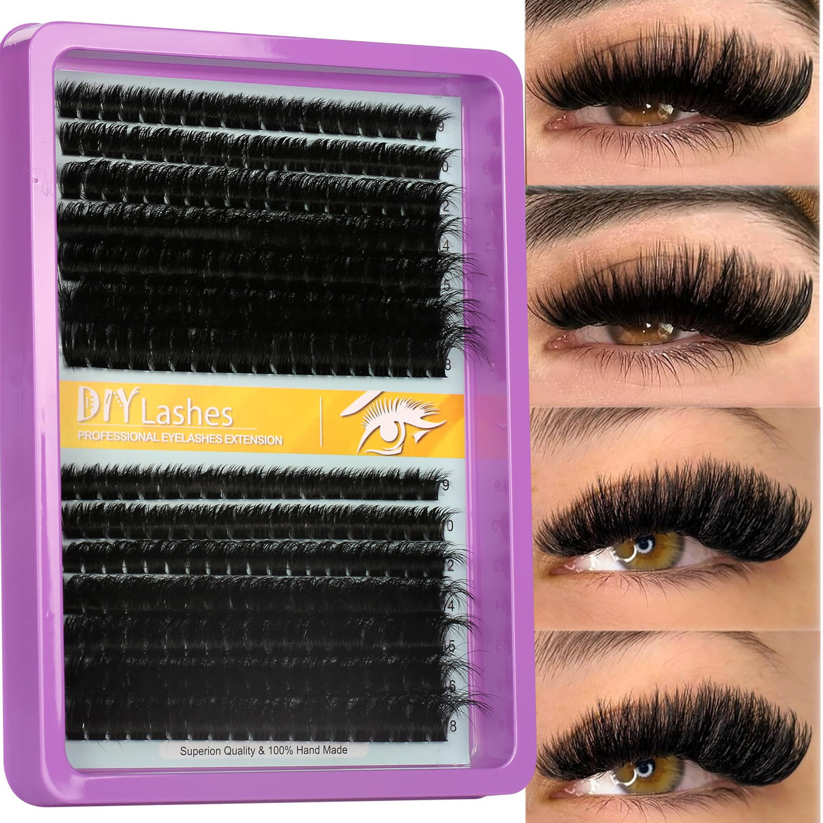 C Curl Lash Clusters Extensions 280 Pcs Individual Eye lash Clusters 100D Cluster Eyelash Lashes Wispy Clusters Lashes Makeup at Home - DIY Lash Extension Kit for Self Application (9-18MM) Mix Himirell
