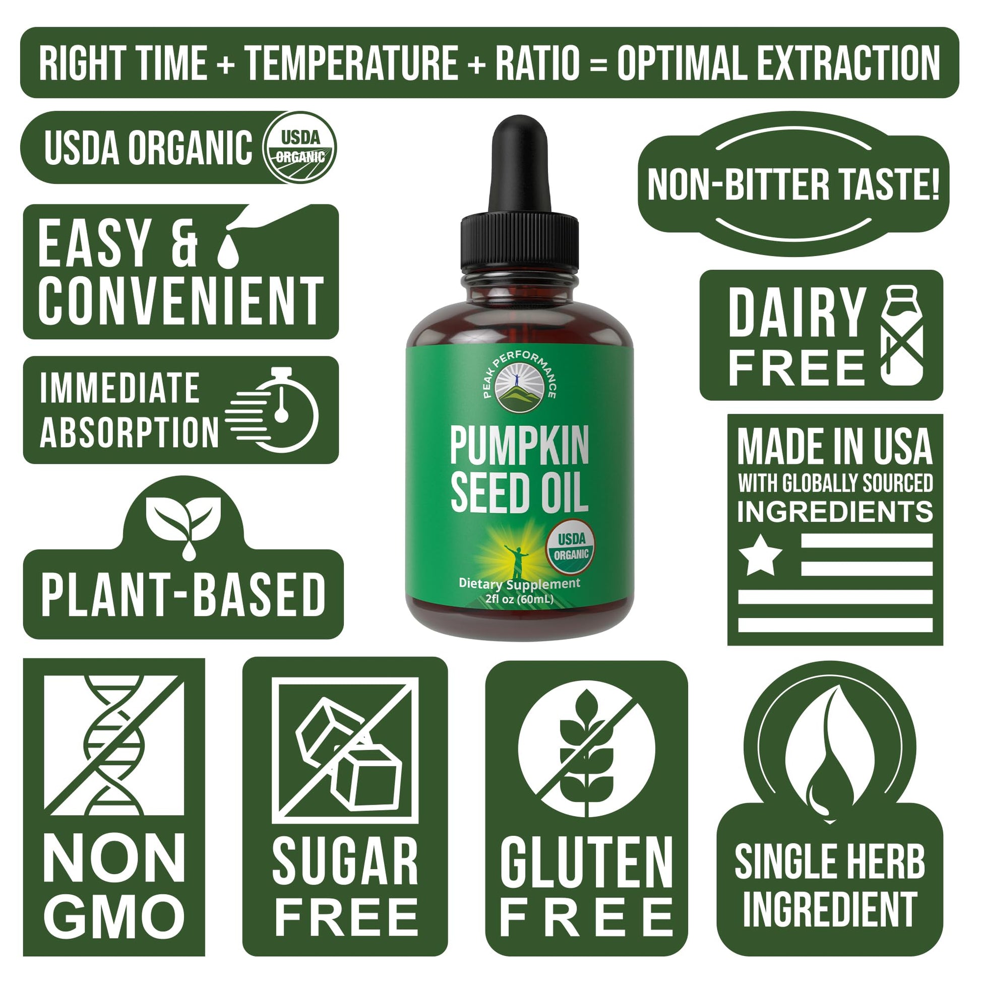 Pumpkin Seed Oil. USDA Organic Vegan Liquid Drops Extract for Women and Men. Supplement for Hair Growth, Skin Health, UT, Prostate Support. Zero Sugar, Gluten Free. Take Orally No Capsules Peak Performance buy australia supplements