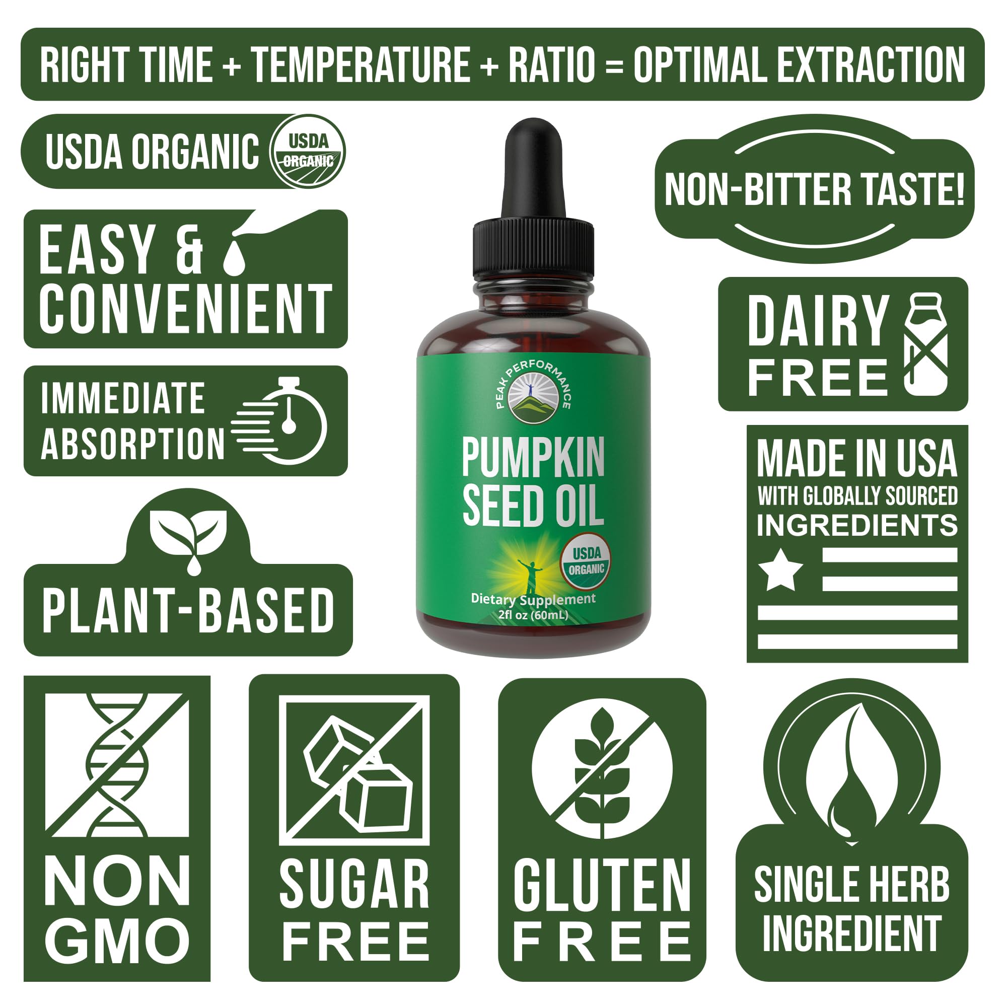 Pumpkin Seed Oil. USDA Organic Vegan Liquid Drops Extract for Women and Men. Supplement for Hair Growth, Skin Health, UT, Prostate Support. Zero Sugar, Gluten Free. Take Orally No Capsules Peak Performance buy australia supplements