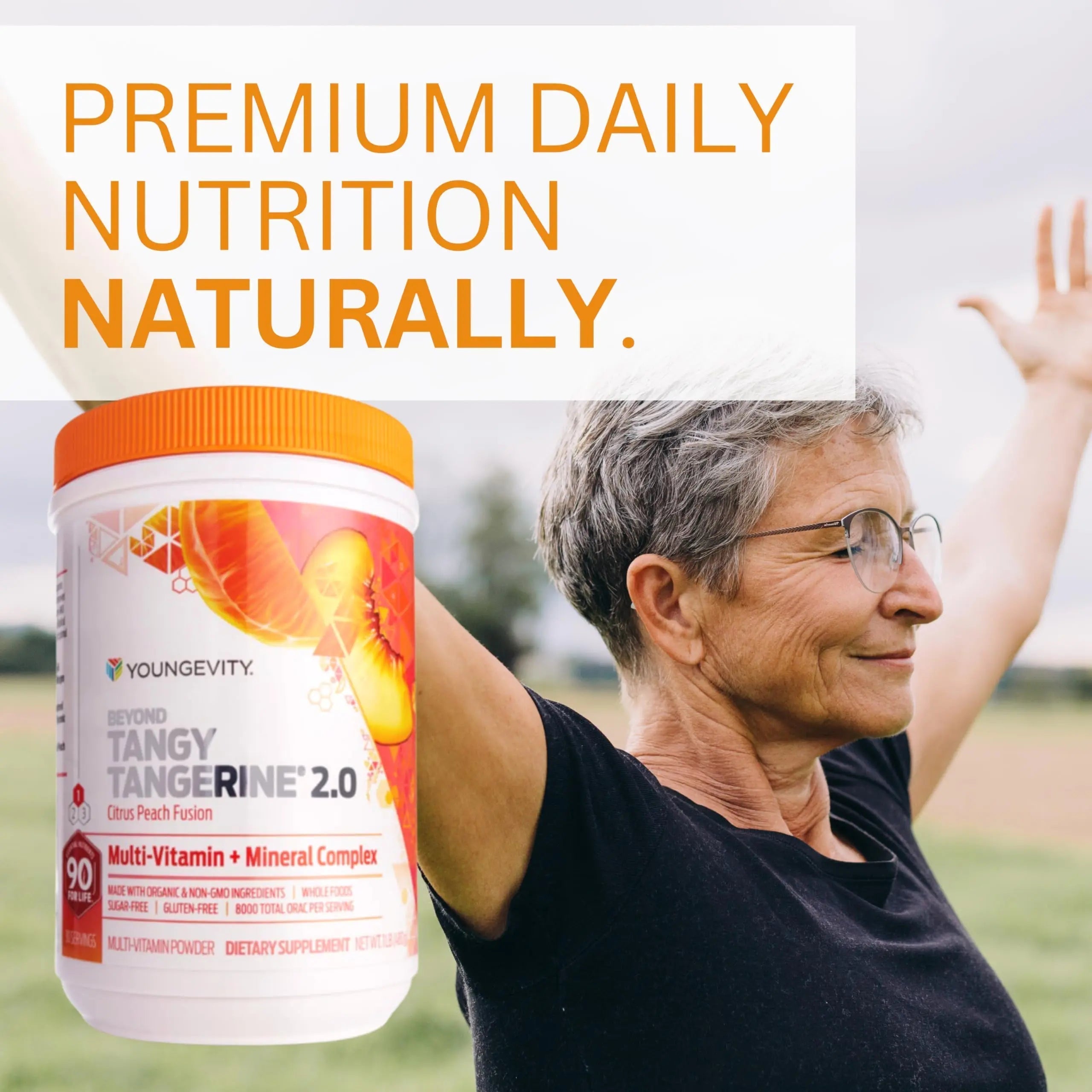 Youngevity Beyond Tangy Tangerine 2.0 Citrus Peach Ultimate Multi-Vitamin & Mineral Complex - Made with Natural & Whole Foods | 8,000 ORAC | 2 Canisters Youngevity buy australia supplements