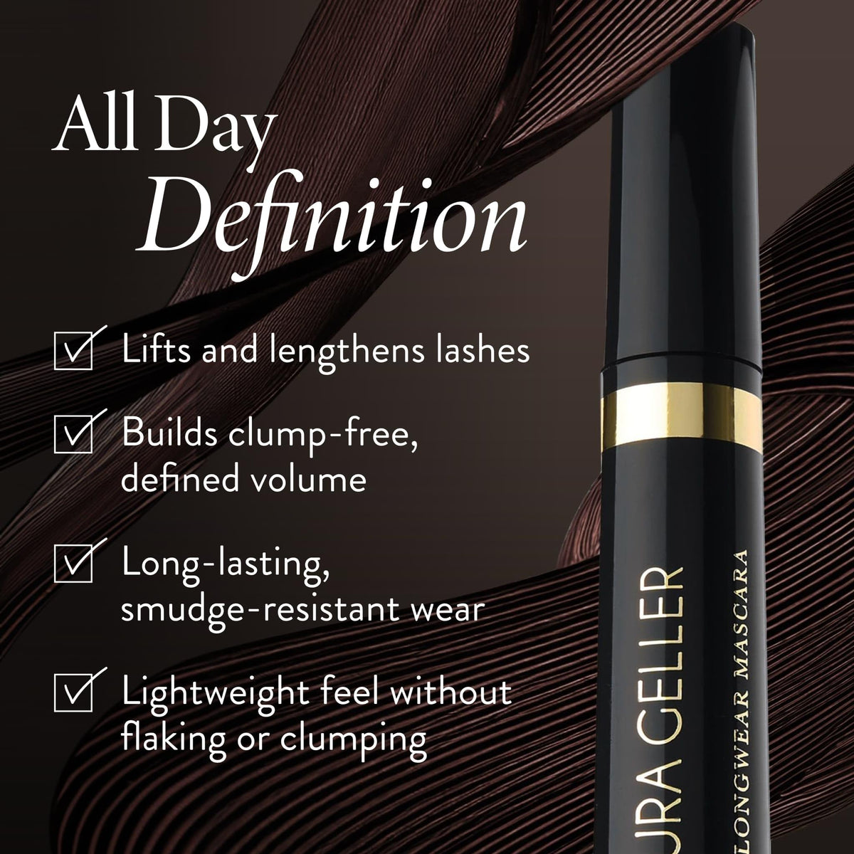 LAURA GELLER Kajal Longwear Mascara – Black – Lengthen & Define LAURA GELLER NEW YORK