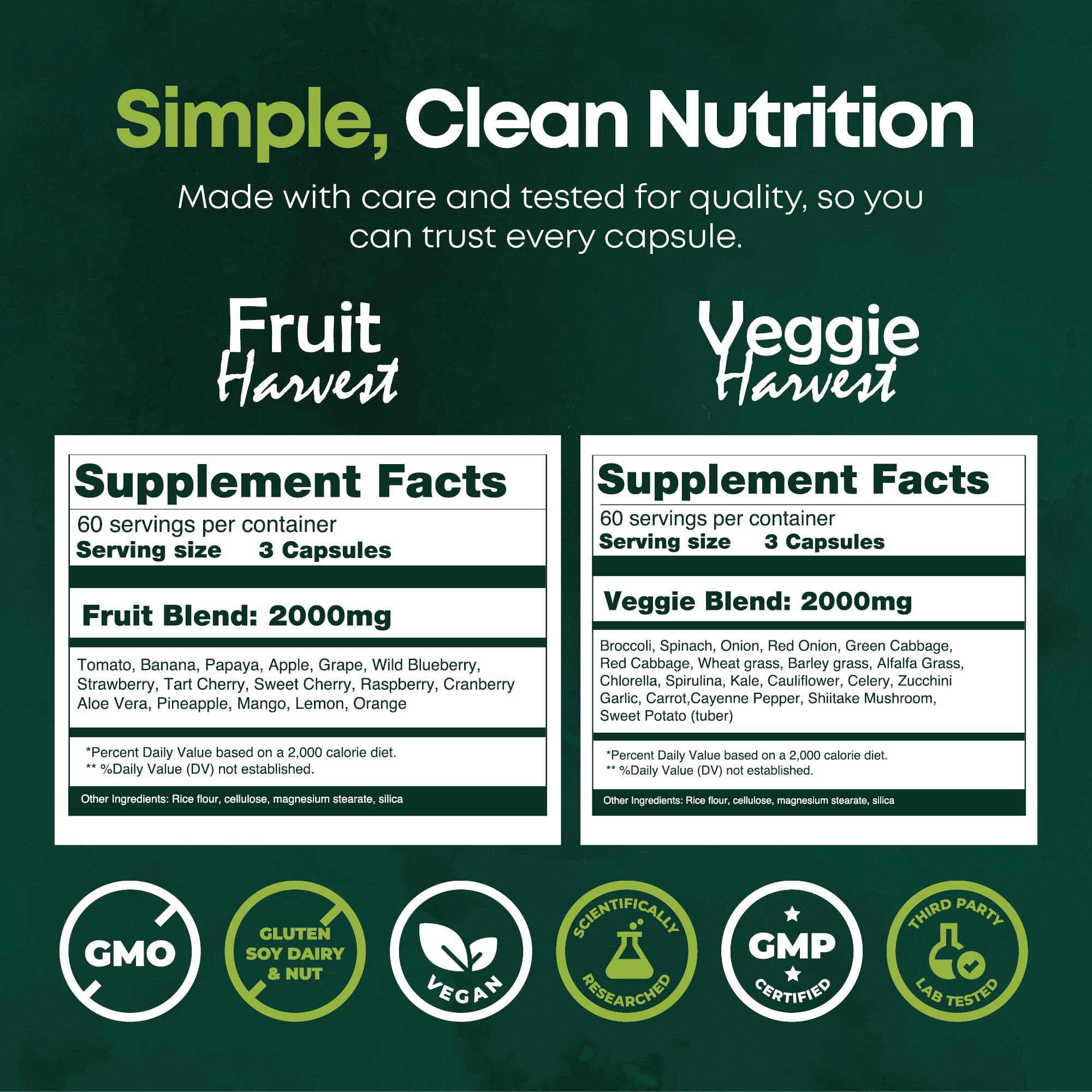 Supermed Research Fruits and Vegetables Supplements – 2 Pack Combination Fruit & Veggies Supplement – Whole Food Vitamins & Minerals for Adults – Superfood Veggie Vitamins for Adults (180 x 2, 360 Ct) Supermed Research buy australia supplements