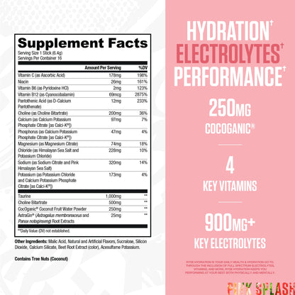 RYSE Hydration Electrolyte Powder Drink Mix Packets - Kool-Aid Grape - Sugar-Free Full Spectrum Electrolytes with Essential Vitamins, Taurine and Choline for Rehydration - 16 Serving Sticks