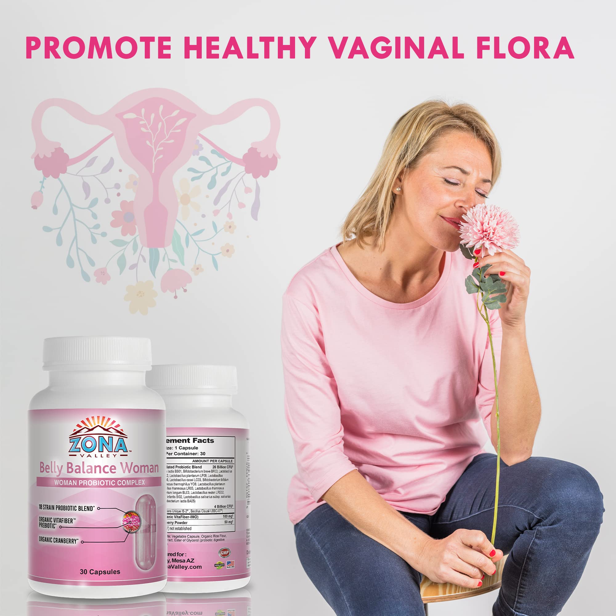 Zona Valley Belly Balance Woman 30 Capsules - Prebiotic and Microencapsulated probiotic Zona Valley buy australia supplements