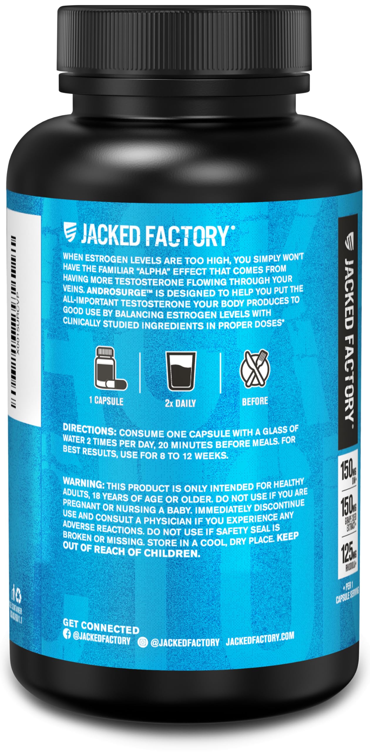 Jacked Factory Androsurge Estrogen Blocker for Men - Natural Testosterone Booster for Men & Estrogen Metabolizer with Tongkat Ali, DIM, Long Jack & More Jacked Factory buy australia supplements
