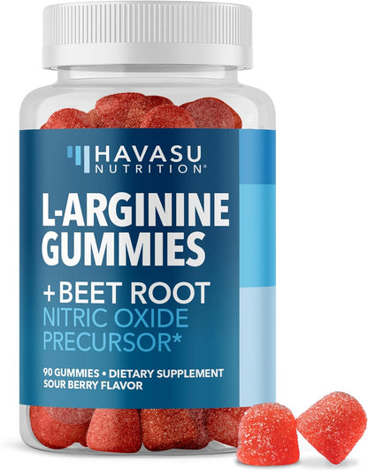 L-Arginine with L-Citrulline and Beet Root Gummies, Sour Berry, 30 Servings | Vegan, Non-GMO Nitric Oxide Supplement for Energy, Endurance, and Recovery Support, Energizing Sour Berry Flavor Gsupps Australia